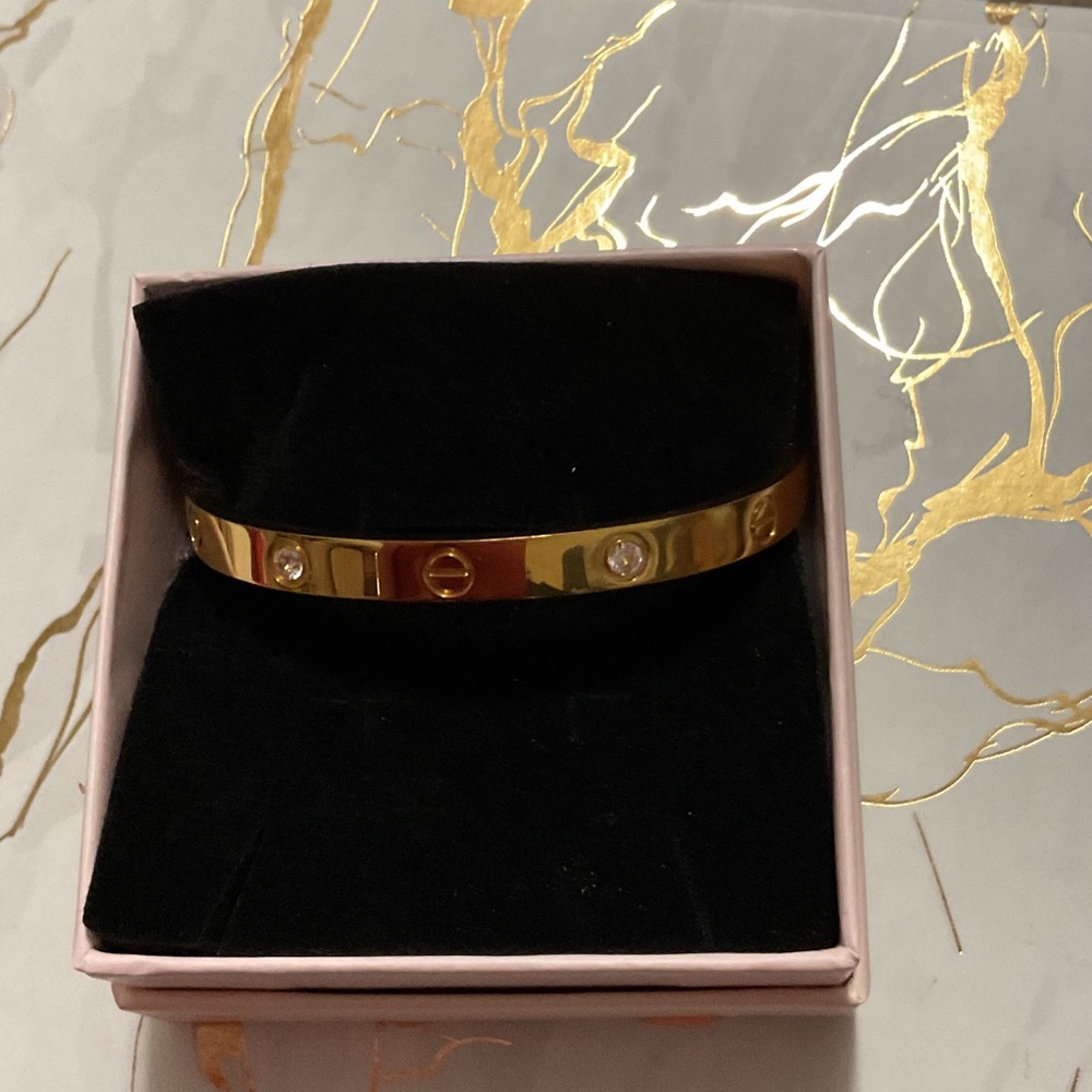 Gold Bracelet with Crystal Accents